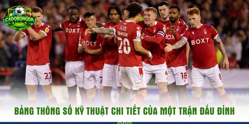 Bảng thông số kỹ thuật chi tiết của một trận đấu đỉnh cao